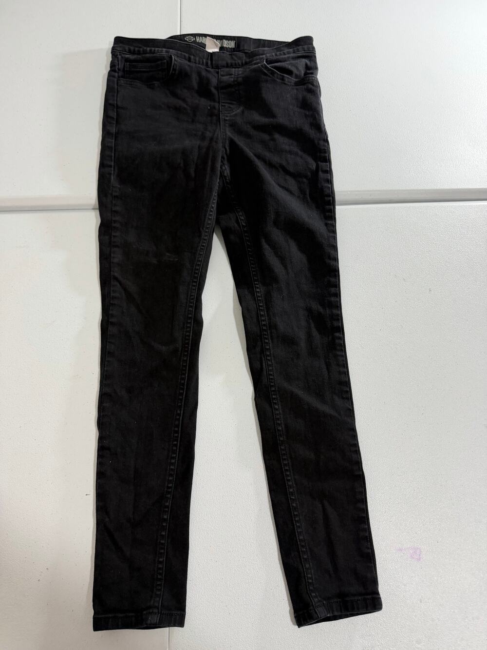 Harley-Davidson Women's Black Skinny Jeans Pull-On Style Sz 29